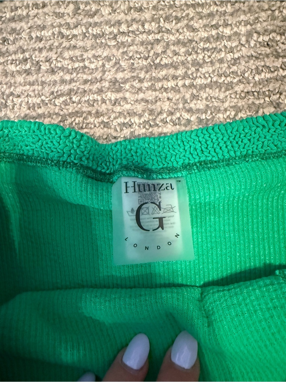 Hunza G Green Textured Bandeau Bikini Set - Picture 2 of 3